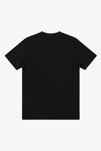 Musta Ribbed Classic T-paita miehille