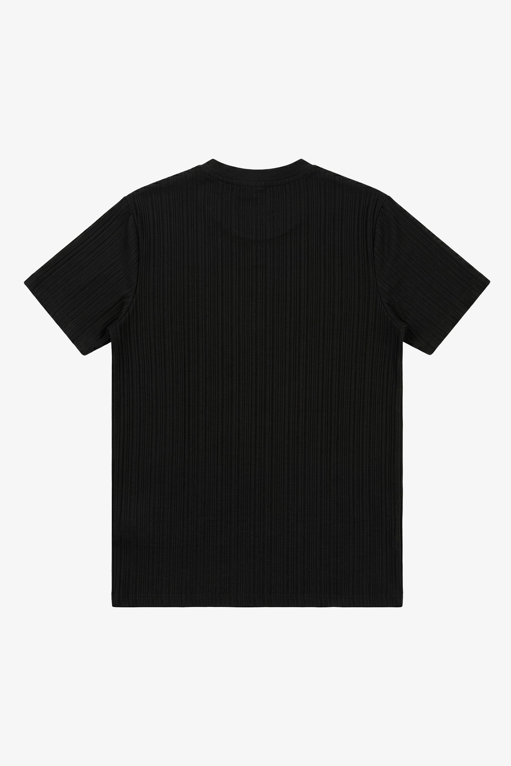 Musta Ribbed Classic T-paita miehille