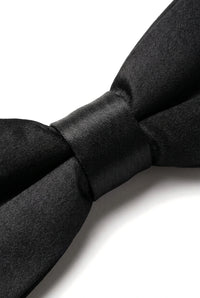 Rusettisolmio musta satiiniklipsillä miesten poikien unisex smokkipaita