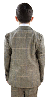Poikien ruskeanruskea tweed-puku, kolmiosainen - Peaky Blinders Suit Albert