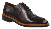 Miesten brogue-kengät Oxford-kengät, ruskeat mustat nauhalliset nahkakengät, Goodyear-reunustetut reunukset