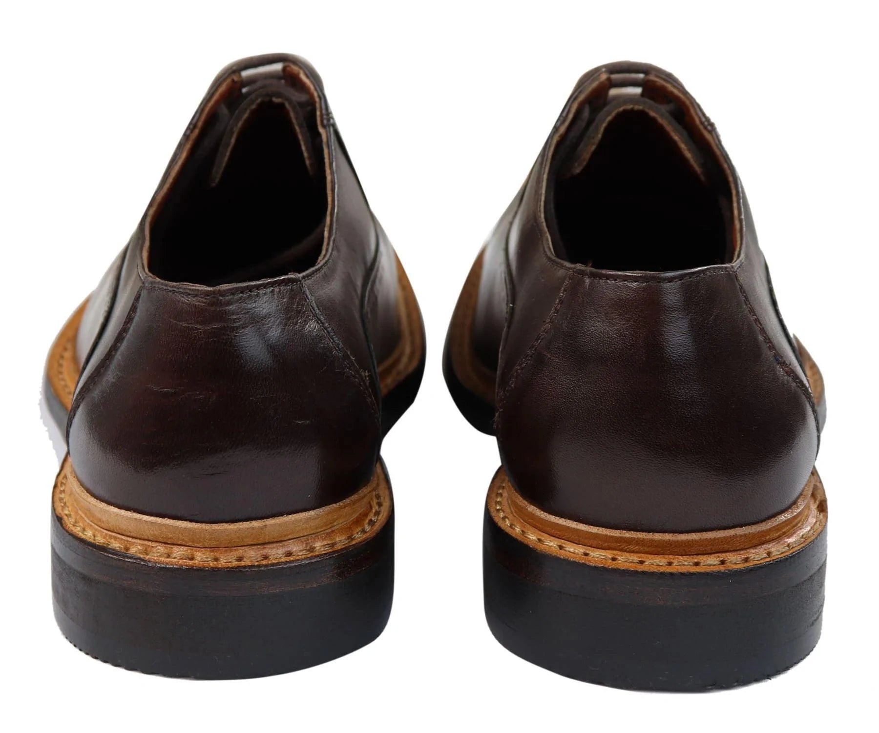 Miesten brogue-kengät Oxford-kengät, ruskeat mustat nauhalliset nahkakengät, Goodyear-reunustetut reunukset