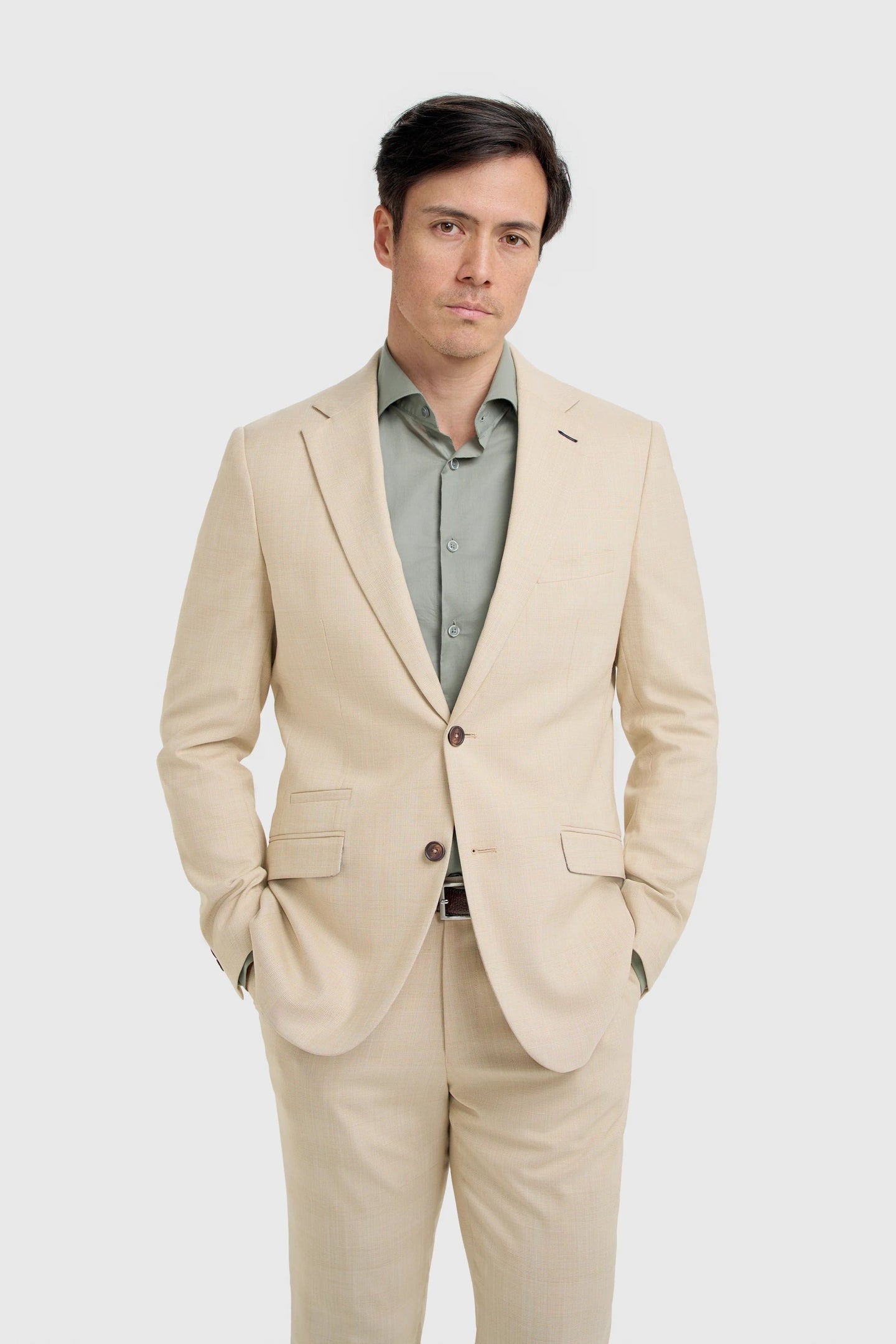 Camden - Miesten beige ruutubleiseri