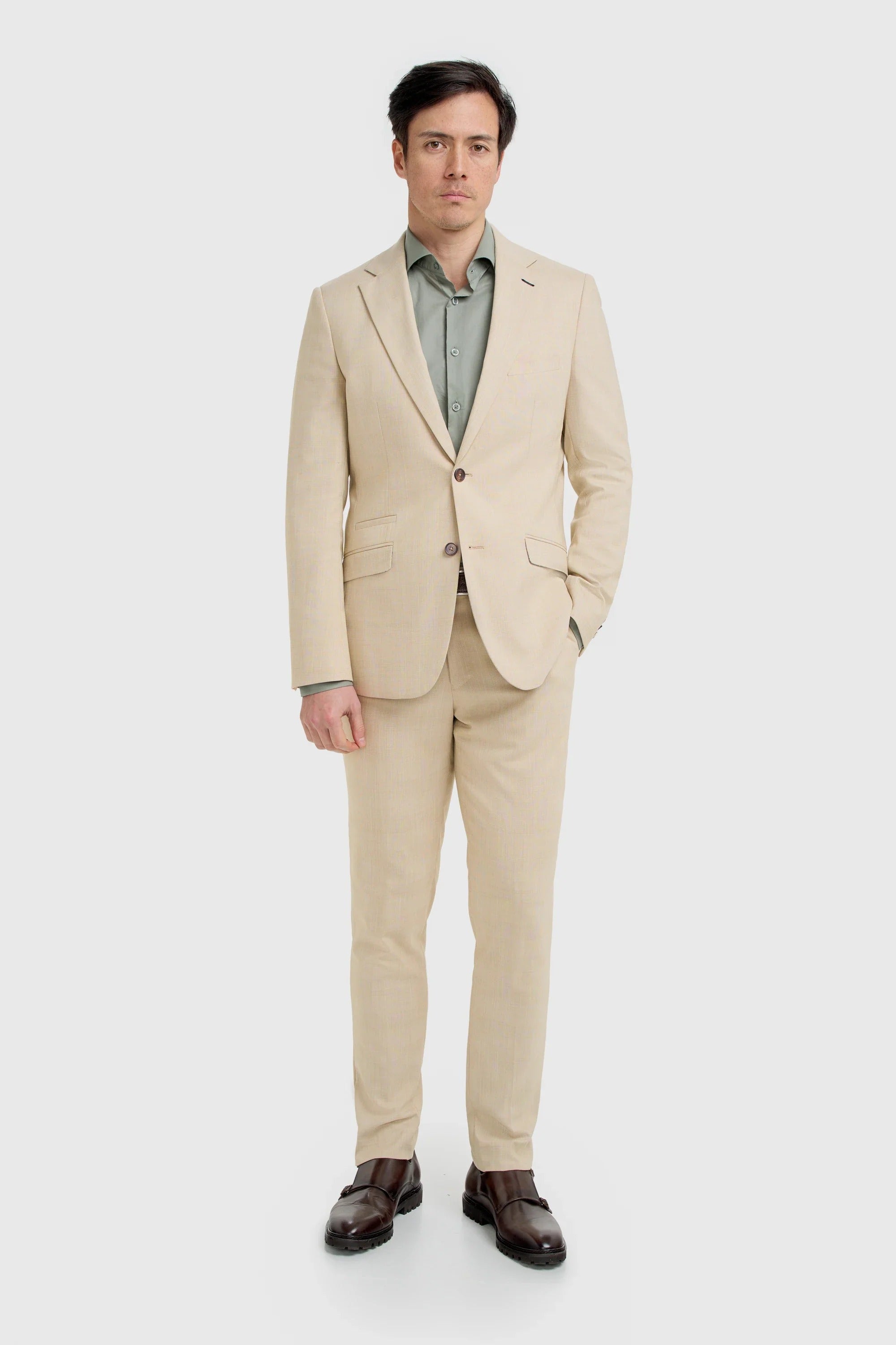 Camden - Miesten beige ruutubleiseri