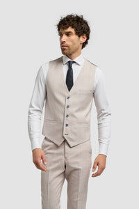 Caridi - Miesten beige tweed-hääliivi