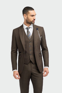 Caridi - Miesten ruskea tweed-bleiseri
