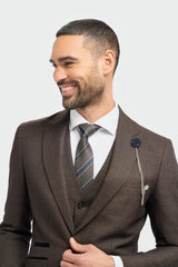 Caridi - Miesten ruskea tweed-bleiseri