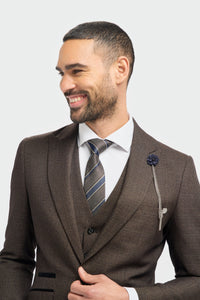 Caridi - Miesten ruskea tweed-bleiseri