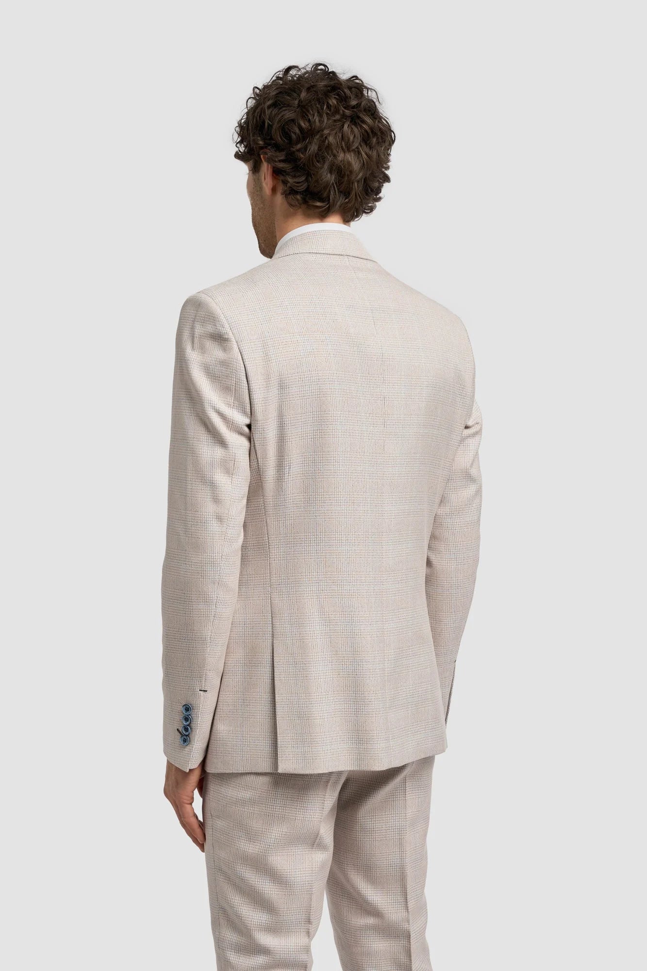 Caridi - Miesten beigenvärinen tweed-hääbleiseri