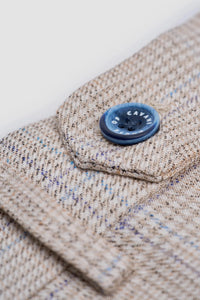 Caridi - Miesten beigenväriset tweed-häähousut
