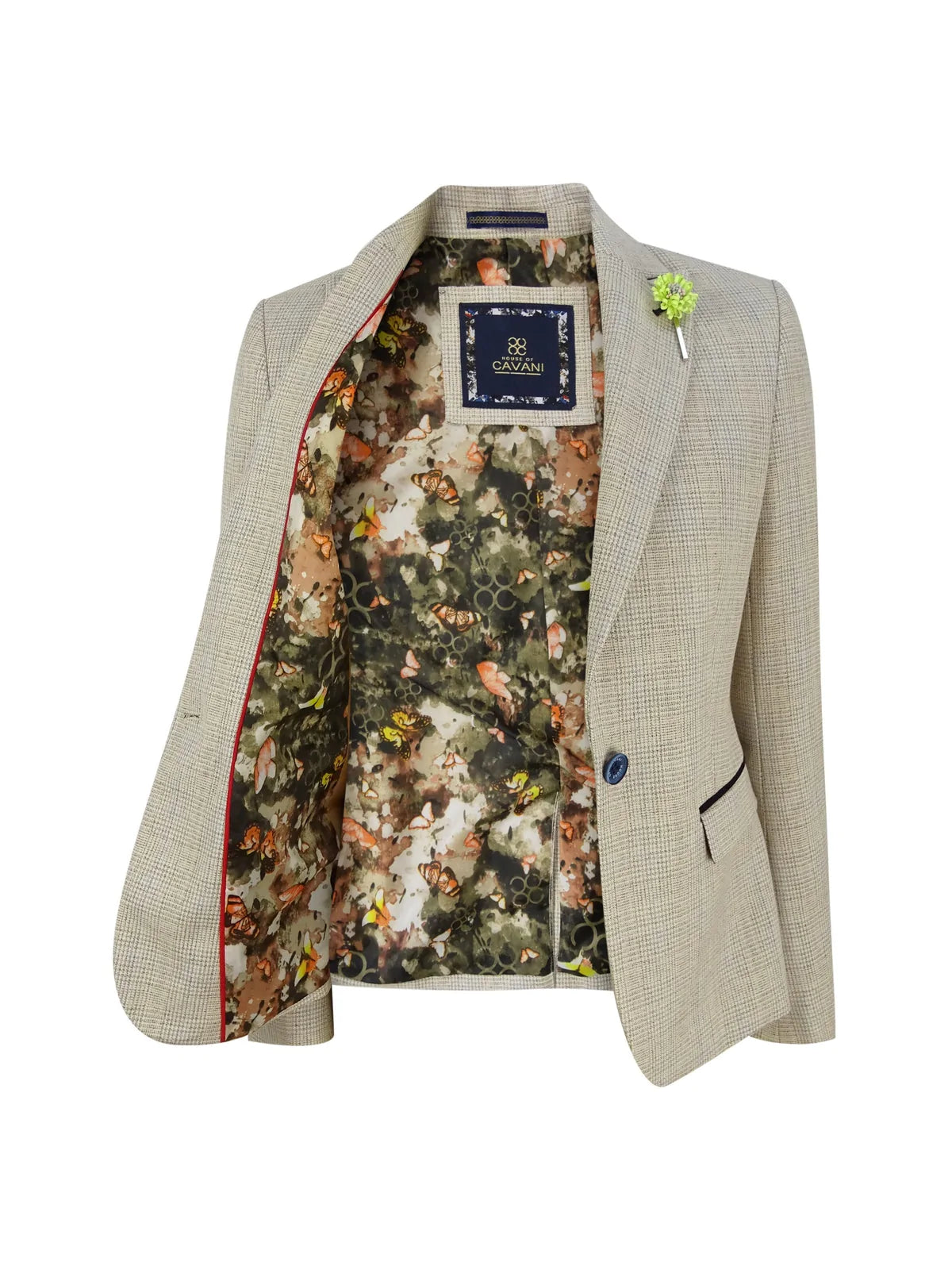 Naisten kermanvärinen tweed-bleiseri