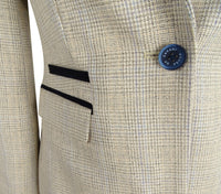 Naisten kermanvärinen tweed-bleiseri