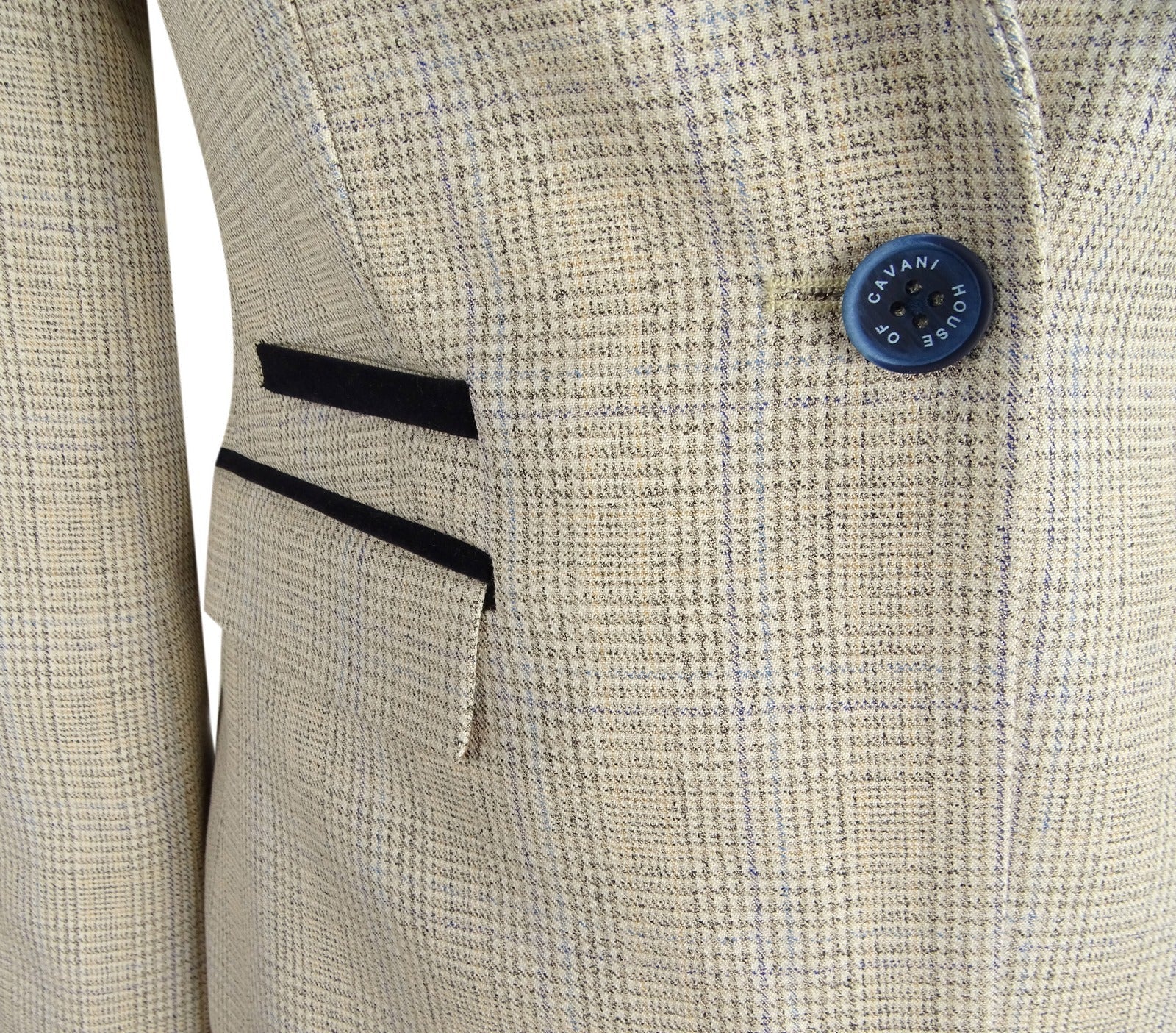 Naisten kermanvärinen tweed-bleiseri
