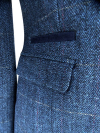 Naisten sininen tweed-juhlableiseri