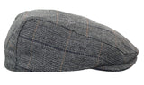 Cavani Albert miesten tweed-lippalakki - kalanruotokuvioinen tweed-villainen vaarin litteähattu vintage - ruskea/hiilenharmaa