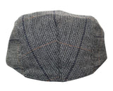 Cavani Albert miesten tweed-lippalakki - kalanruotokuvioinen tweed-villainen vaarin litteähattu vintage - ruskea/hiilenharmaa