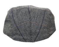Cavani Albert miesten tweed-lippalakki - kalanruotokuvioinen tweed-villainen vaarin litteähattu vintage - ruskea/hiilenharmaa