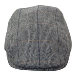 Cavani Albert miesten tweed-lippalakki - kalanruotokuvioinen tweed-villainen vaarin litteähattu vintage - ruskea/hiilenharmaa