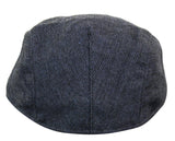 Cavani Martez -hattu - miesten vaarinhattu, tummansininen, litteä lippis, kalanruotokuvioinen, vintage retro Del Boy, klassinen Gatsby, Peaky Blinders