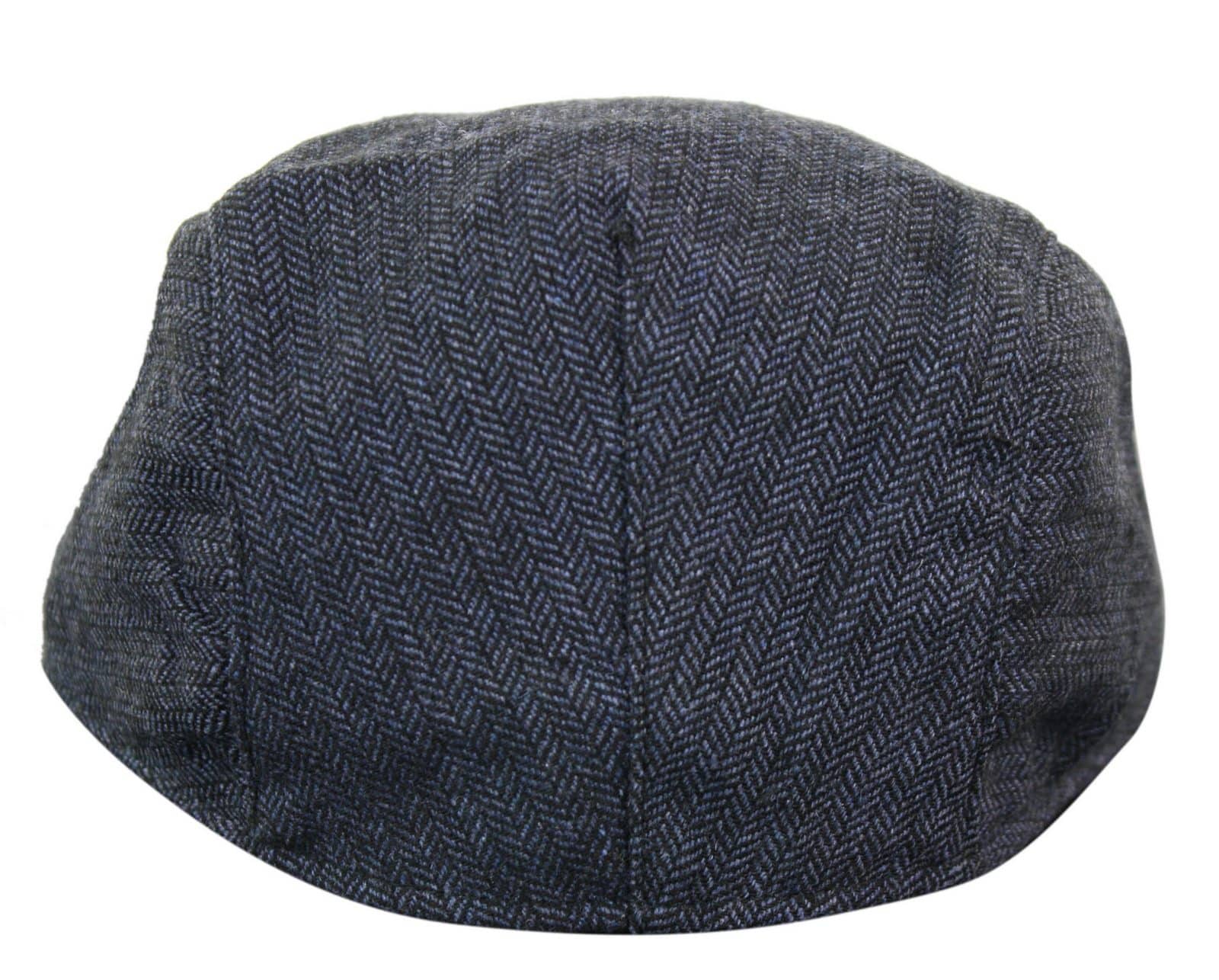 Cavani Martez -hattu - miesten vaarinhattu, tummansininen, litteä lippis, kalanruotokuvioinen, vintage retro Del Boy, klassinen Gatsby, Peaky Blinders