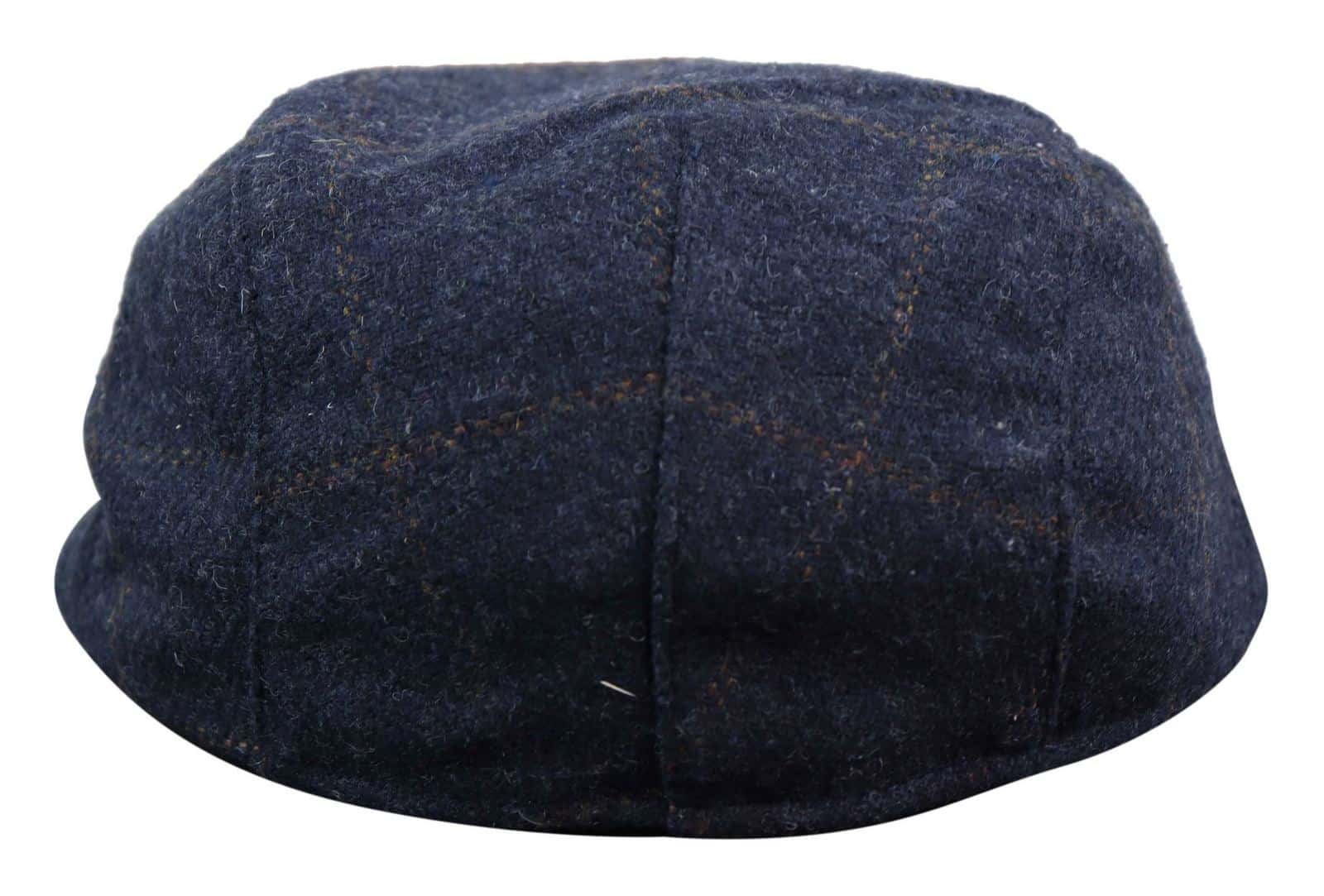 Cavani Kempson Flat Cap - Miesten tweed-villaruutuinen vaarinhattu Vintage - Oliivinvihreä/Tummansininen