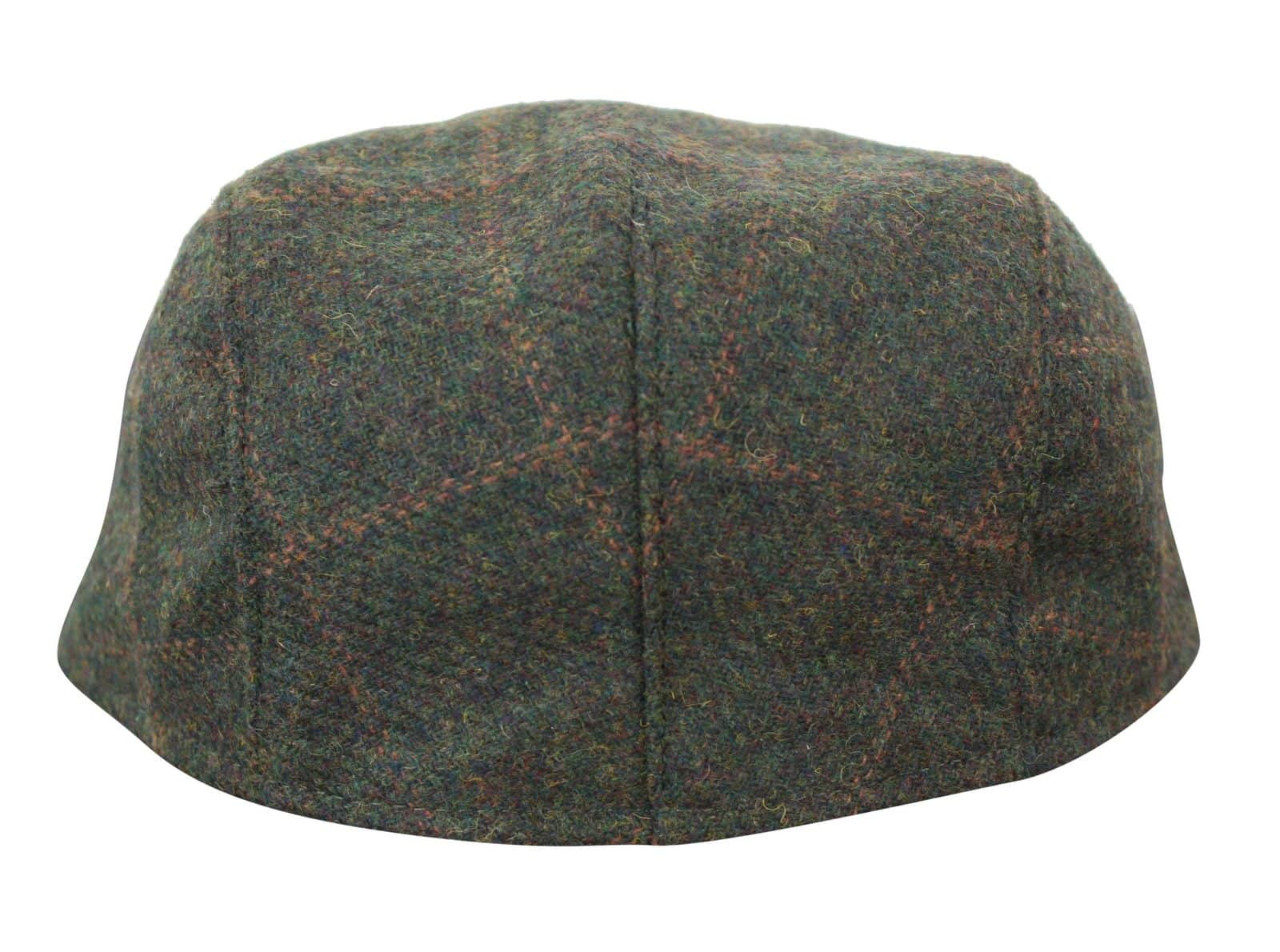 Cavani Kempson Flat Cap - Miesten tweed-villaruutuinen vaarinhattu Vintage - Oliivinvihreä/Tummansininen