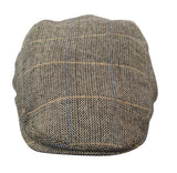 Cavani Albert miesten tweed-lippalakki - kalanruotokuvioinen tweed-villainen vaarin litteähattu vintage - ruskea/hiilenharmaa