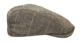 Cavani Albert miesten tweed-lippalakki - kalanruotokuvioinen tweed-villainen vaarin litteähattu vintage - ruskea/hiilenharmaa
