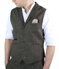 Cavani Martez - Miesten kalanruotokuvioinen tweed-takki - ruskea