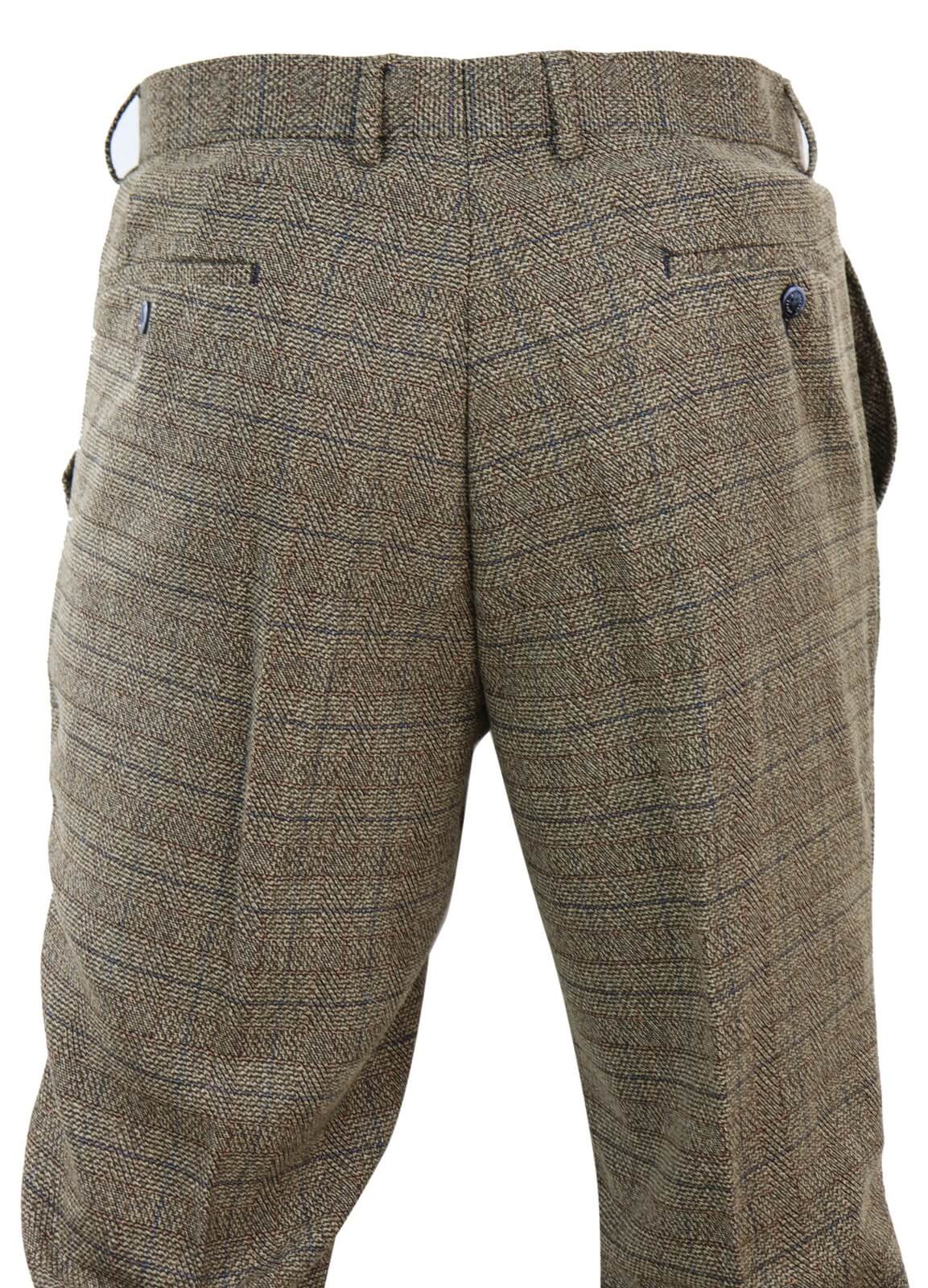 Miesten tammenruskeat tweedhousut
