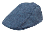 Miesten Grandad Baker -lippalakki, sininen, 8-paneelinen, tweed-kuvio, klassinen, rento 1920-luku