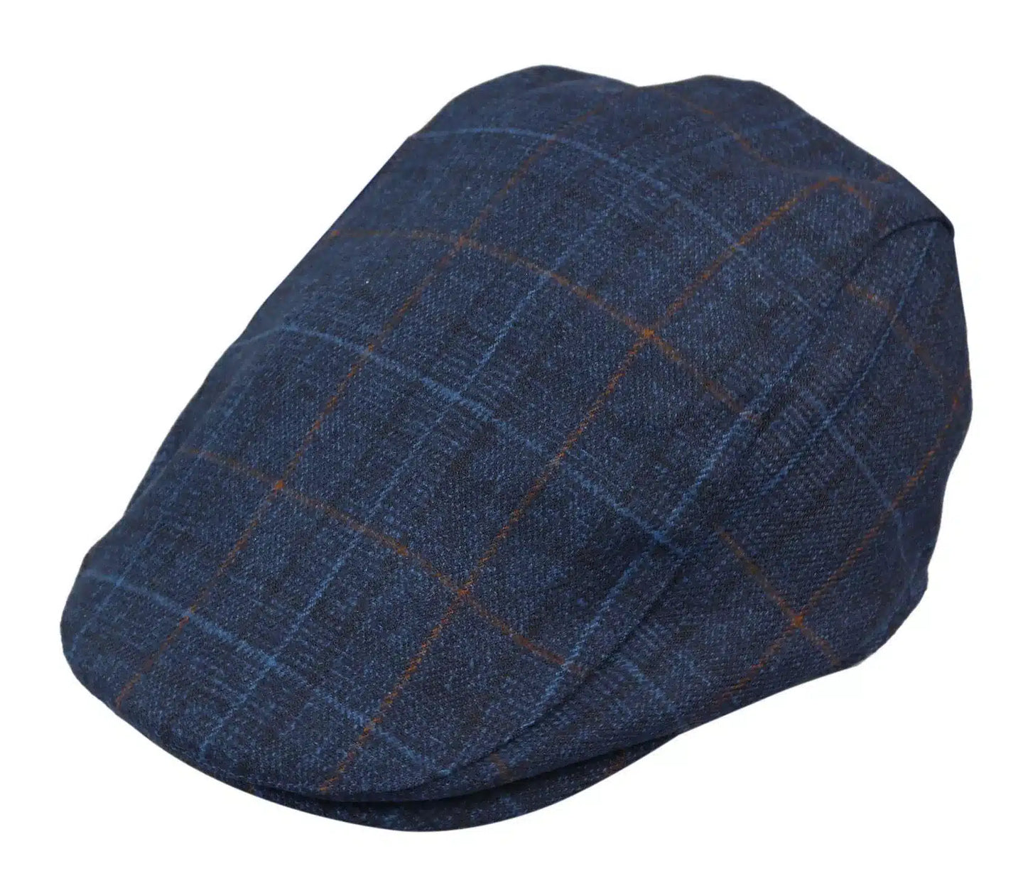 Miesten Grandad Baker -litteä laivastonsininen lippis, 8-paneelinen tweed-kangas, vintage-klassinen, tyylikäs rento 1920-luku