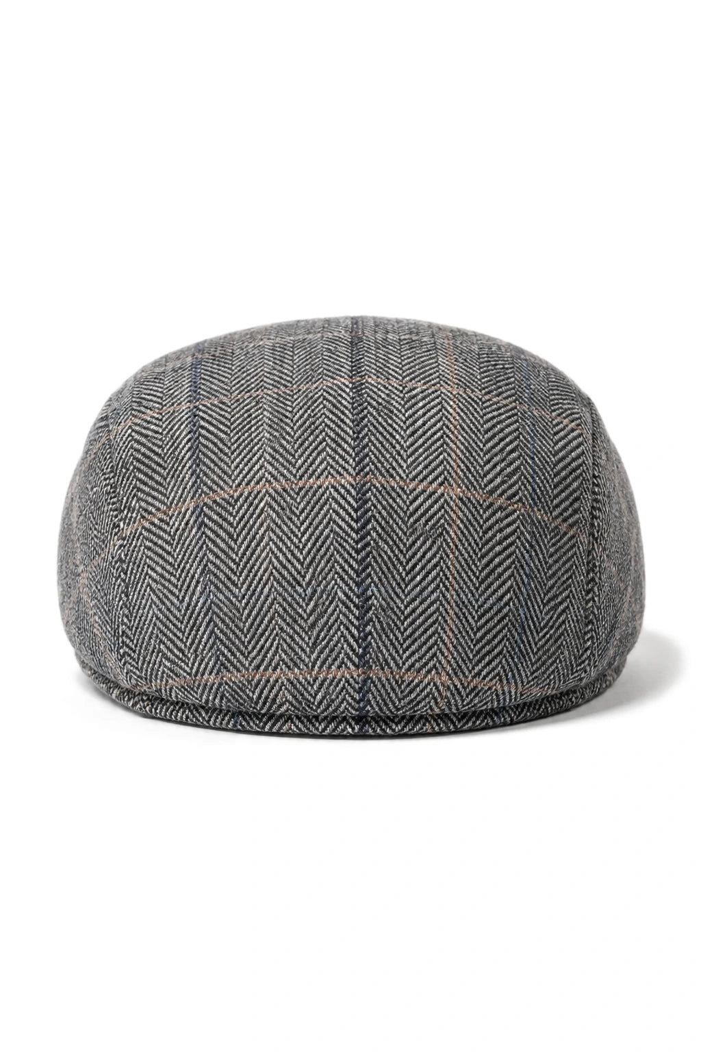 Cavani Albert miesten tweed-lippalakki - kalanruotokuvioinen tweed-villainen vaarin litteähattu vintage - ruskea/hiilenharmaa
