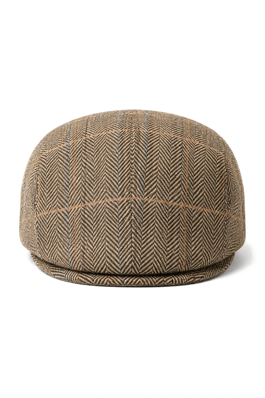 Cavani Albert miesten tweed-lippalakki - kalanruotokuvioinen tweed-villainen vaarin litteähattu vintage - ruskea/hiilenharmaa