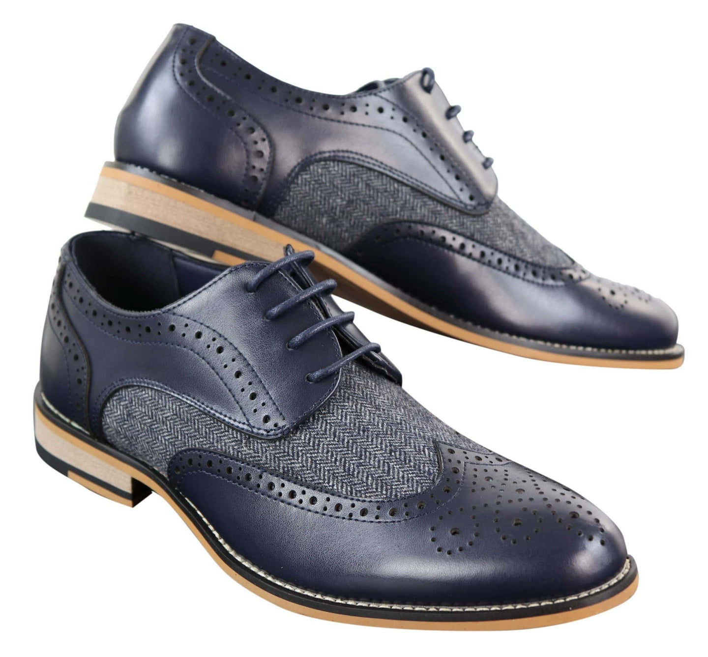 Cavani Horatio - Miesten tweed- ja nahkaiset Oxford-kengät