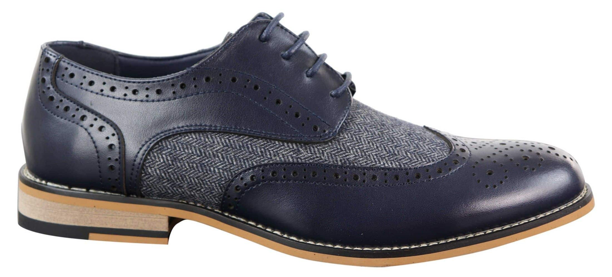 Cavani Horatio - Miesten tweed- ja nahkaiset Oxford-kengät