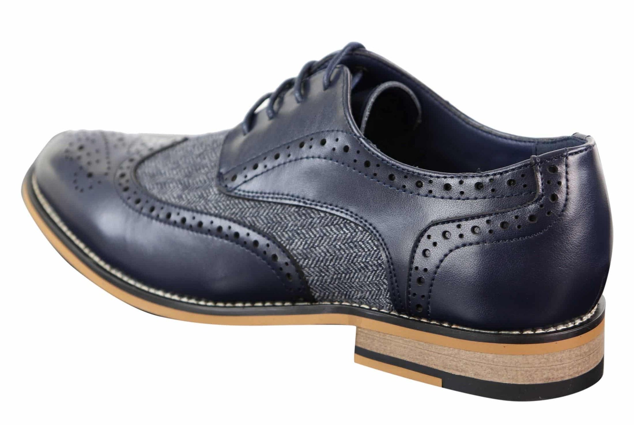 Cavani Horatio - Miesten tweed- ja nahkaiset Oxford-kengät