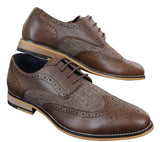 Cavani Horatio - Miesten tweed- ja nahkaiset Oxford-kengät