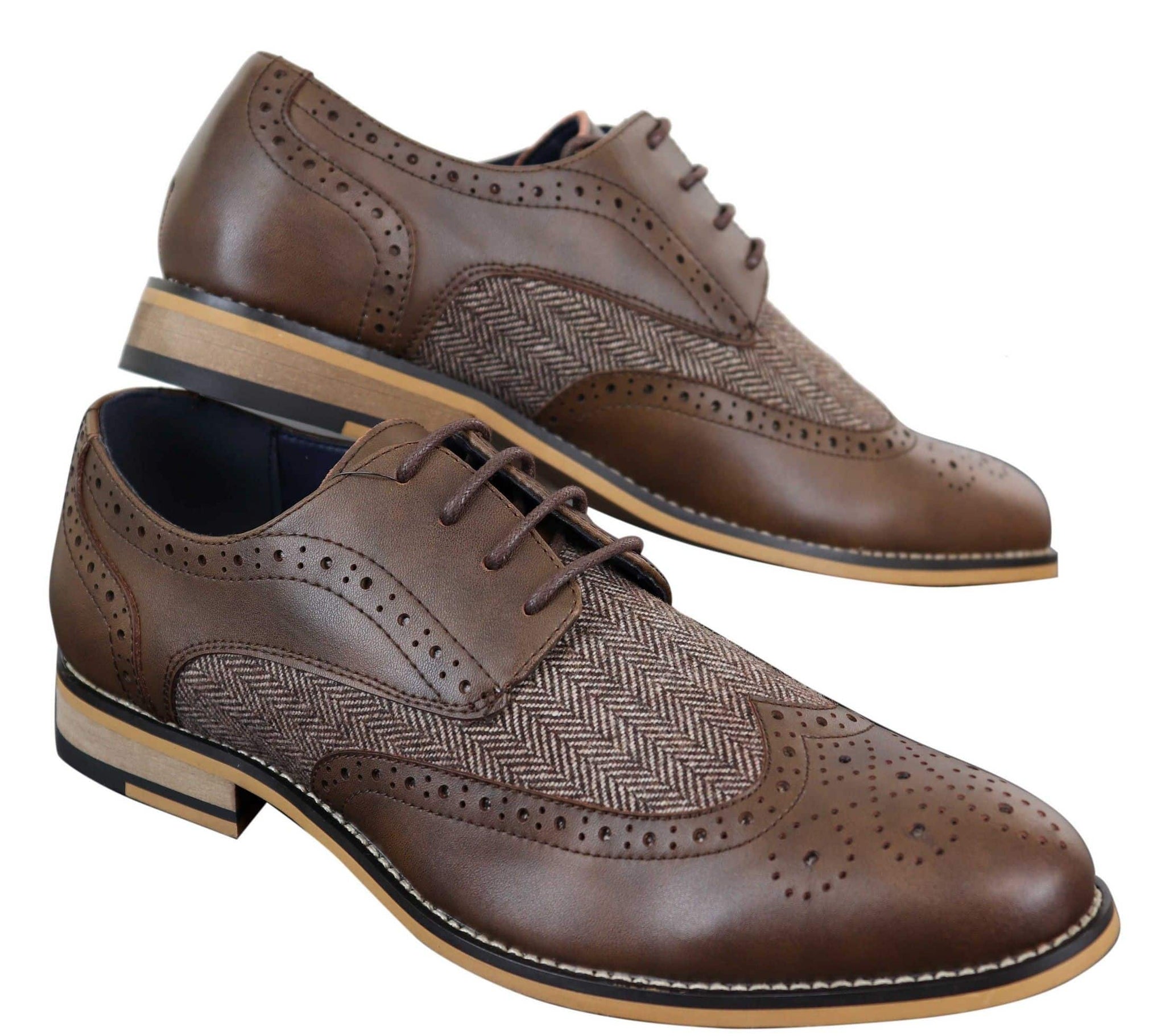 Cavani Horatio - Miesten tweed- ja nahkaiset Oxford-kengät