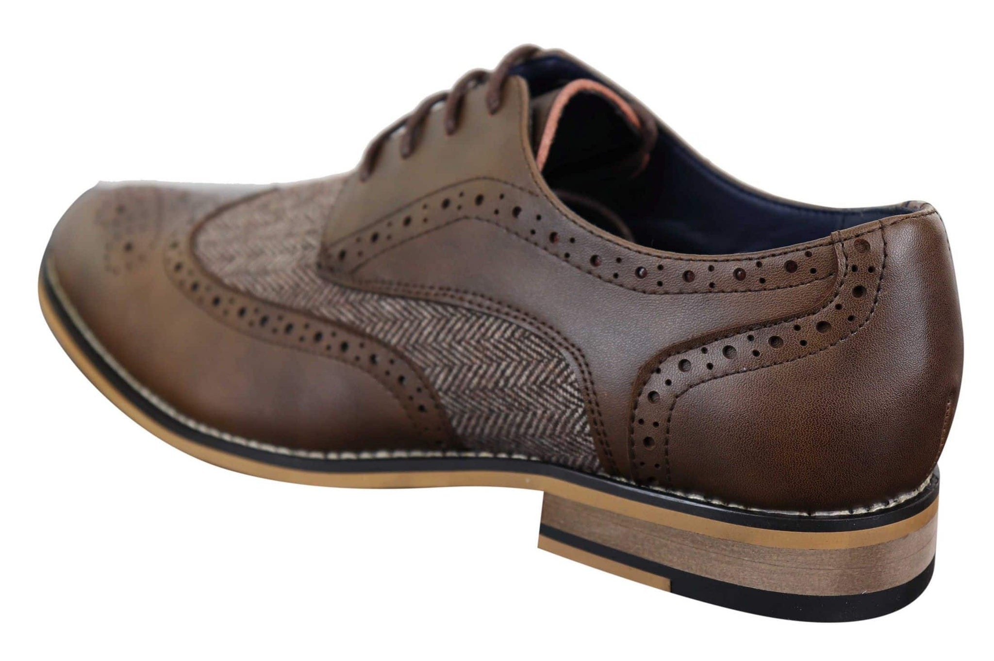 Cavani Horatio - Miesten tweed- ja nahkaiset Oxford-kengät