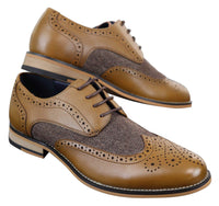 Cavani Horatio - Miesten tweed- ja nahkaiset Oxford-kengät