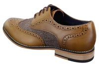 Cavani Horatio - Miesten tweed- ja nahkaiset Oxford-kengät