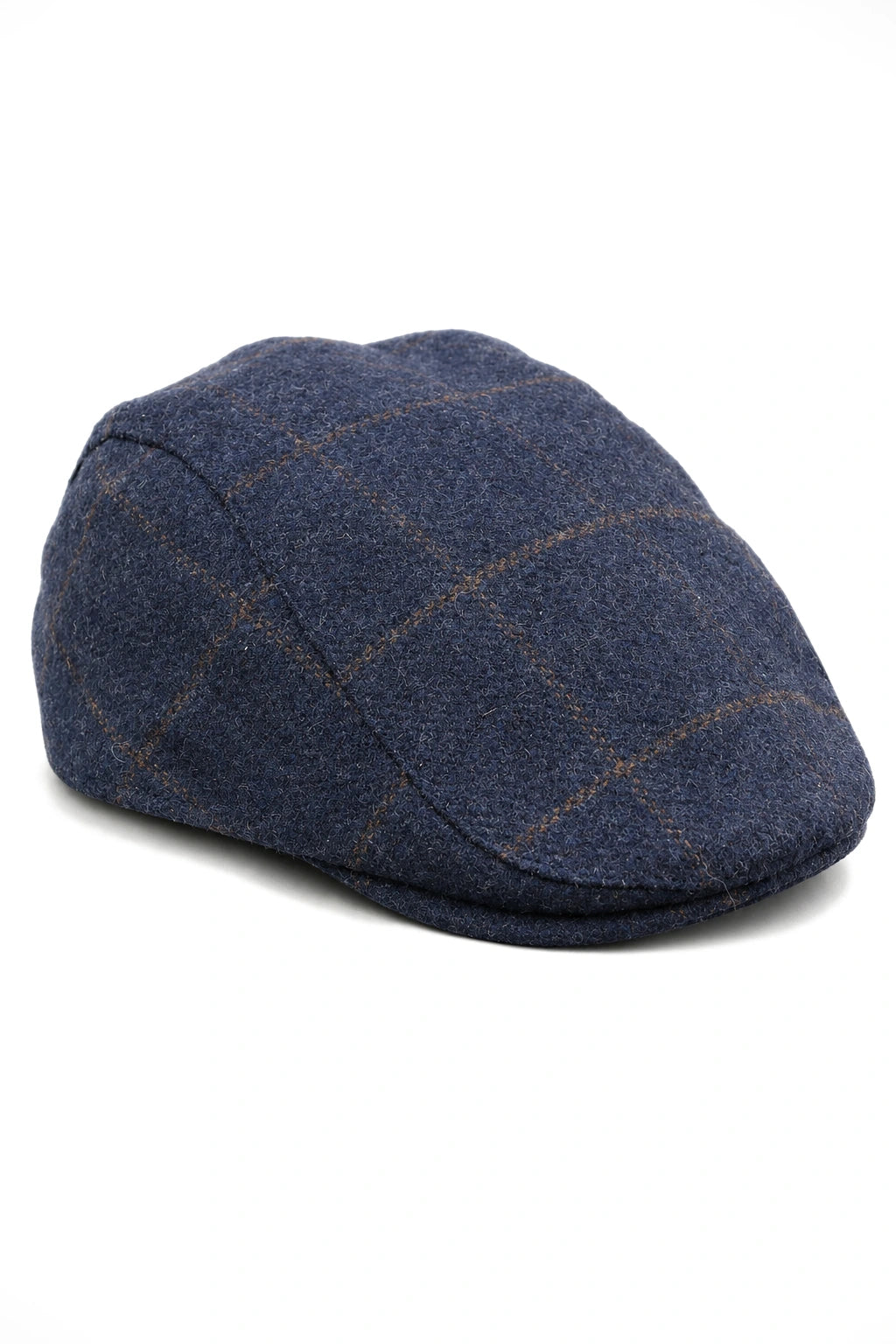 Cavani Kempson Flat Cap - Miesten tweed-villaruutuinen vaarinhattu Vintage - Oliivinvihreä/Tummansininen
