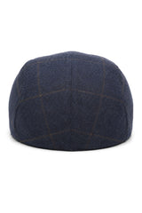 Cavani Kempson Flat Cap - Miesten tweed-villaruutuinen vaarinhattu Vintage - Oliivinvihreä/Tummansininen