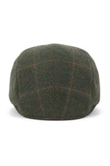 Cavani Kempson Flat Cap - Miesten tweed-villaruutuinen vaarinhattu Vintage - Oliivinvihreä/Tummansininen