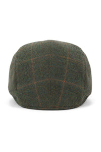 Cavani Kempson Flat Cap - Miesten tweed-villaruutuinen vaarinhattu Vintage - Oliivinvihreä/Tummansininen