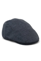 Cavani Martez -hattu - miesten vaarinhattu, tummansininen, litteä lippis, kalanruotokuvioinen, vintage retro Del Boy, klassinen Gatsby, Peaky Blinders