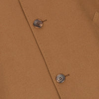 Miesten villainen 3/4-tuumainen kamelinruskea päällystakki, klassinen napitettava kaulus, olkapäälle paikka