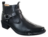 CLASSIQUE MBO 3136 Miesten Ruskeanruskeat Mustat Nilkkurit Nahkaiset Slip-On Cowboy Länsi-ratsastuskengät Soljella