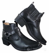 CLASSIQUE MBO 3136 Miesten Ruskeanruskeat Mustat Nilkkurit Nahkaiset Slip-On Cowboy Länsi-ratsastuskengät Soljella